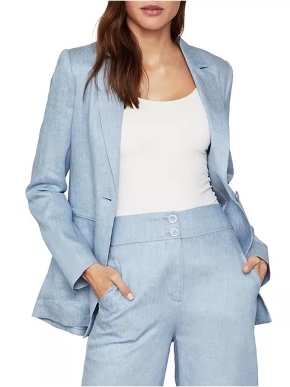 NWT BCBGMaxAzria Chambray Linen & Cotton Blazer Women’s Small $268
